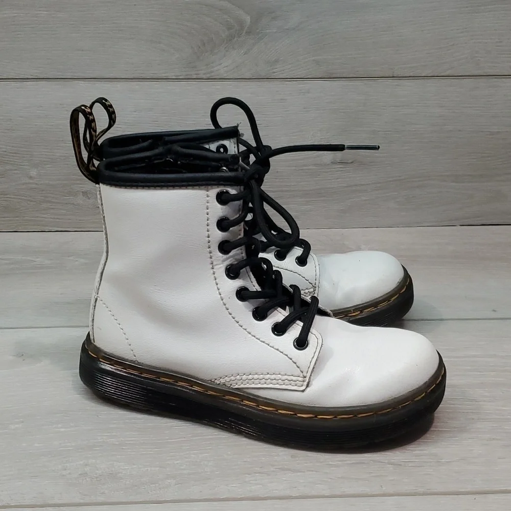 Doc Dr.Martens Zaval J Kids Ankle Leather Lace Up Boots shoes sz US12
